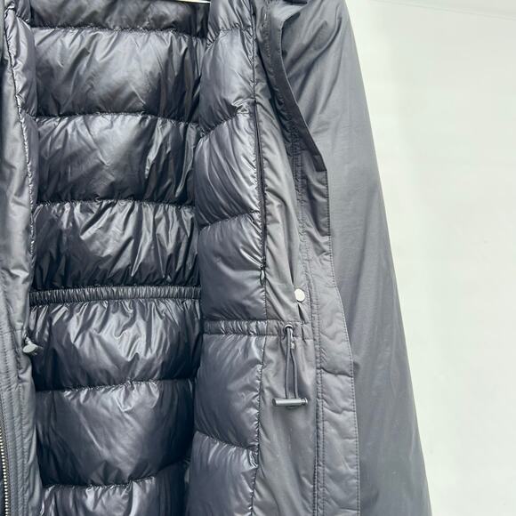 M. M. Lafleur Padma Puffer Jacket Coat Down Black Puffy Large Cinched Full Zip - Picture 11 of 14